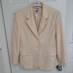 Vintage Worthington cream wool blazer. Blazer Shoulder Pads Size 12